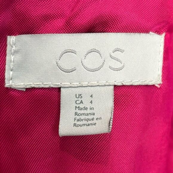 COS Wool blend coat in Magenta - Picture 7 of 8